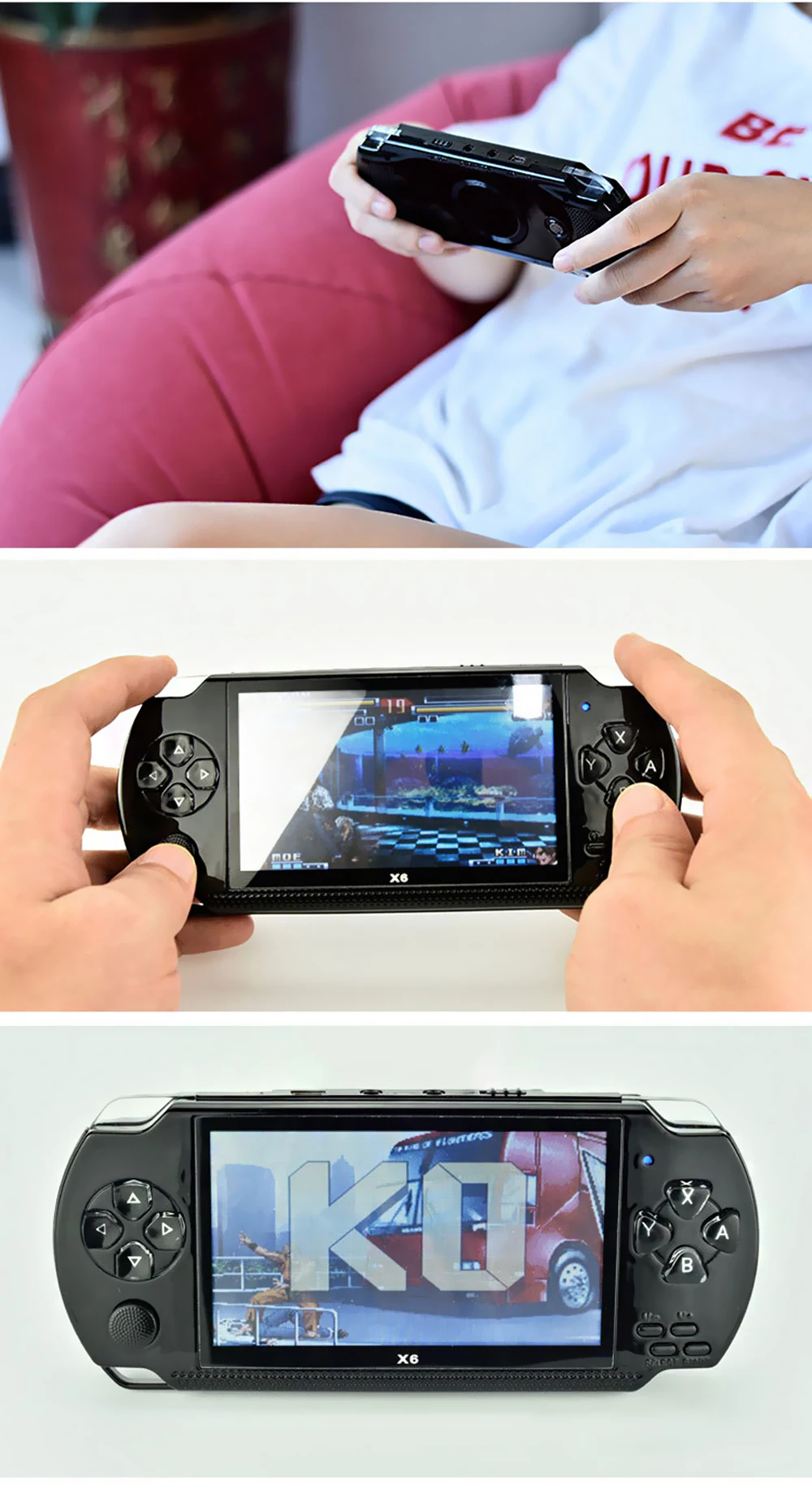 Видео игровая консоль X6 плеер для psp игры ручной Ретро игры 4,3 дюймов экран Mp4 плеер Игры Поддержка камеры/видео/электронной книги