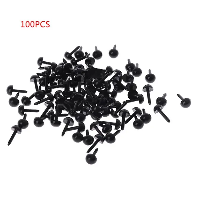 100Pcs 3mm/4mm/5mm/6mm DIY Doll Puppet Plastic Black Pin Safety Eyes For Handmade Teddy Bear Doll Craft Children Kids Toy 3