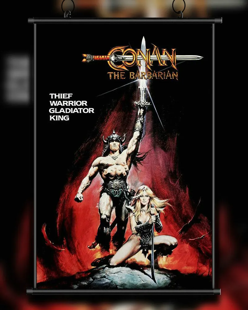 62 Custom Poster Silk Home Deco ARNOLD SCHWARZENEGGER CONAN THE BARBARIAN MOVIE Wall Art Christmas Gift