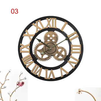 

Mute Wall Clock Vintage Gear Silent Digital Clocks Home Decoration for Living Room Bedroom Gift FP8