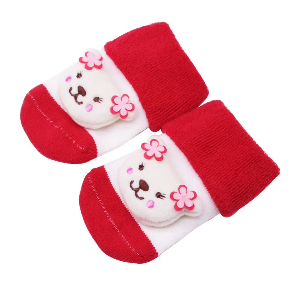 Детские Носки с рисунком, милые Нескользящие плотные теплые носки для мальчиков и девочек, тапочки, ботинки для детей 0-12 месяцев, мягкие хлопковые носки для малышей
