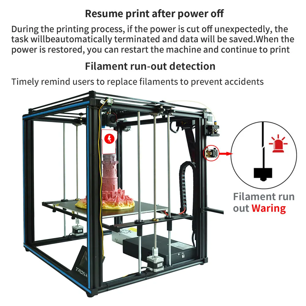  Tronxy X5SA-400 24v 3D printer DIY Kits Auto leveling Touch Screen Heat bed 400*400mm