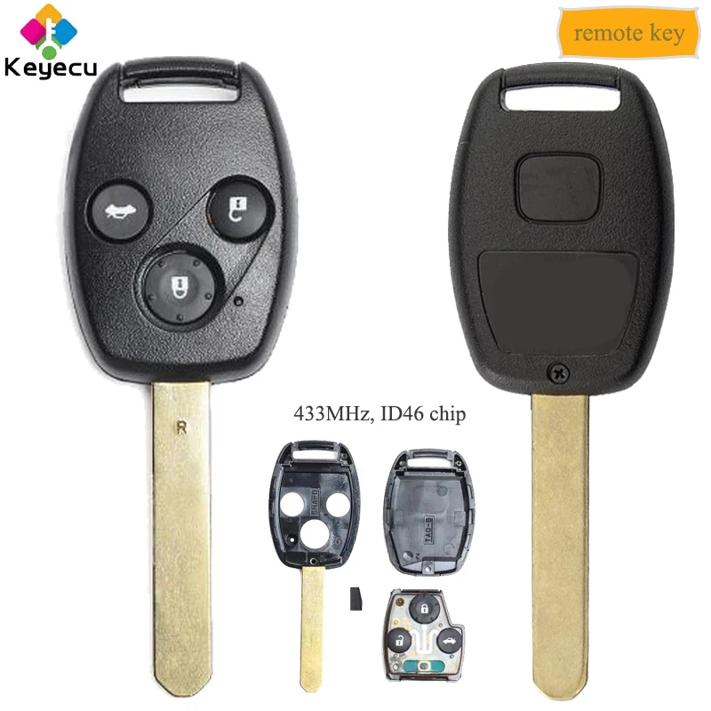 Запасной пульт дистанционного управления KEYECU для автомобильного ключа 3 кнопки