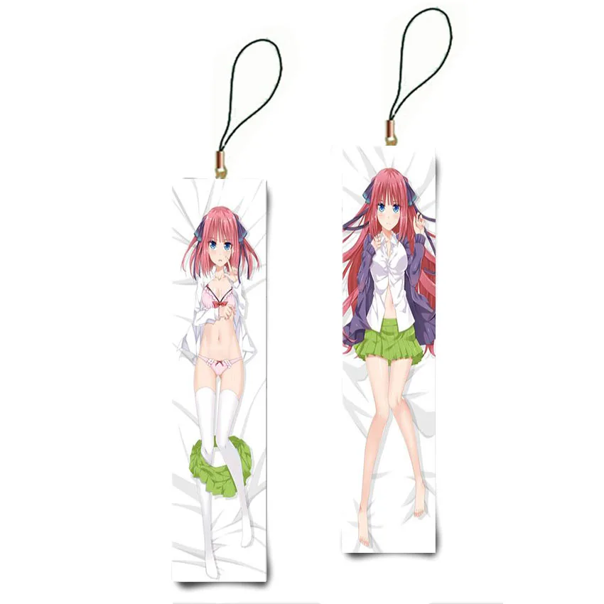 Милый японский аниме брелок 5-toubun no hanayome Мини Подушка «Dakimakura» Подвески индивидуальный брелок ремешок для телефона