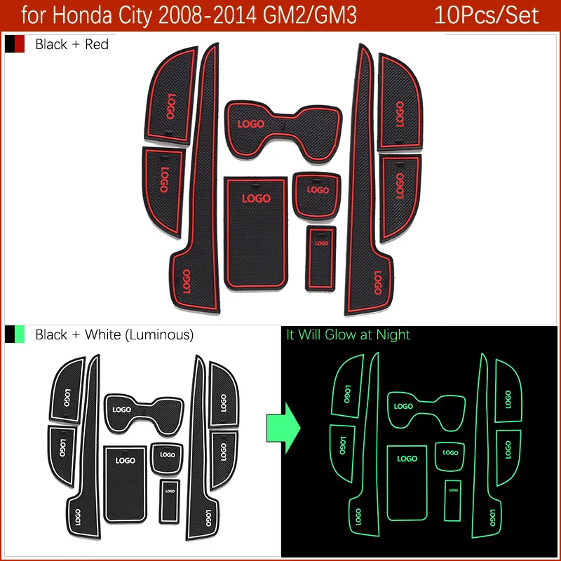 Противоскользящий коврик для HONDA City GM2 GM3 MK5 2008 2009 2010 2011 2012 2013 затворный слот подставка анти-грязный Салонные подложки автомобиля