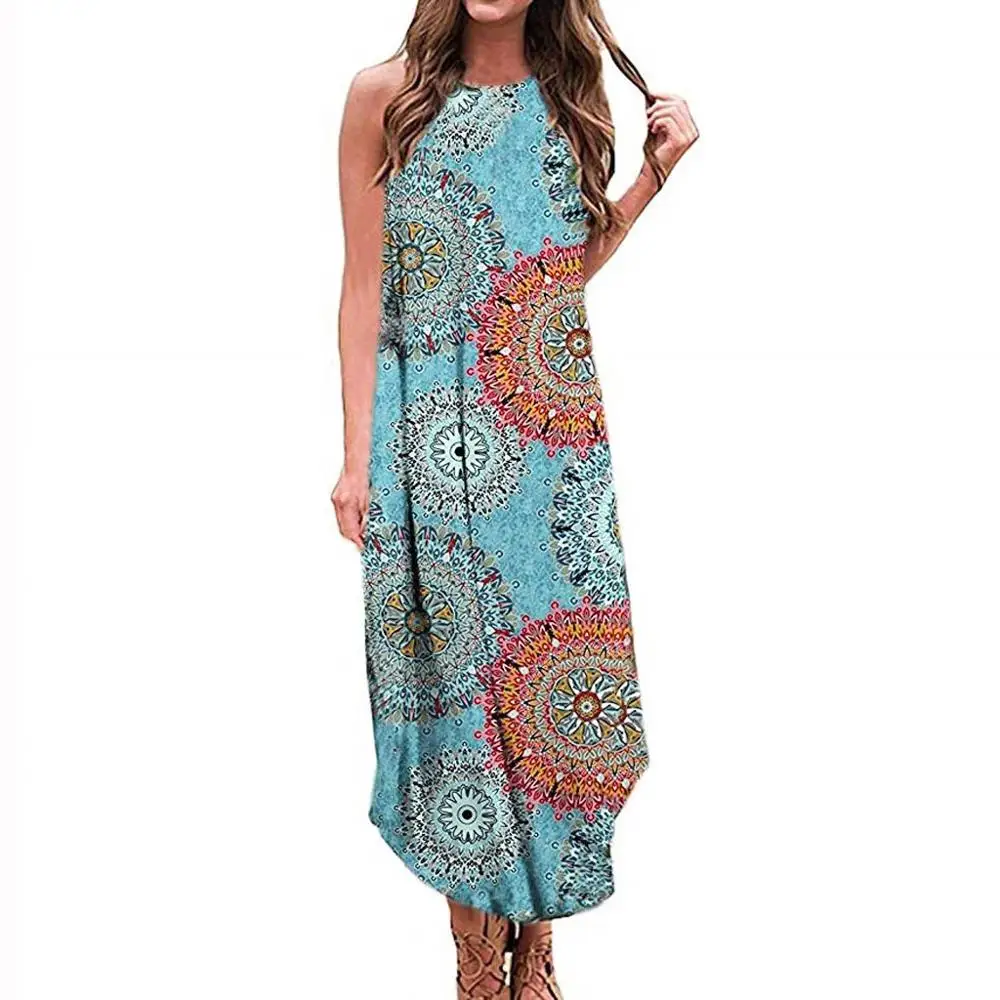 Women's Dress Summer Casual Stripe Sleeveless Loose Beach Maxi dresses woman party night maxi dresses for women ropa mujer #7