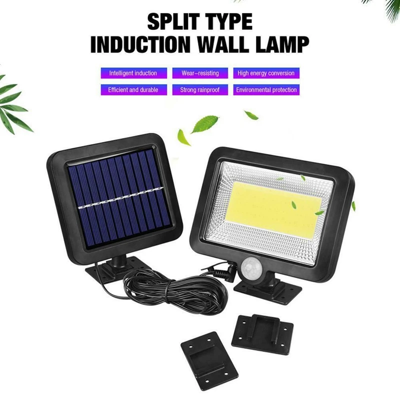 Горячий-100 светодиодный датчик движения PIR на солнечной энергии, наружный садовый светильник, охранный прожектор