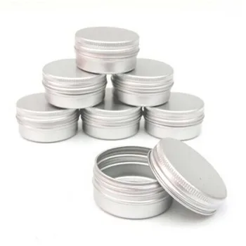 

1Pc Round Storage Box Refillable Containers Aluminum Cosmetic Storage Jars Cosmetic Containers Jewelry Candy Favor Organizer