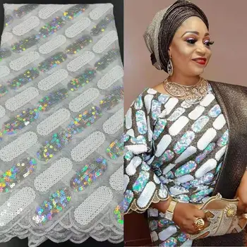 

Most Popular French Tulle Lace Sequin Lace Fabric Lace Material African Lace Sewing Accessories For Dress Good Quality GD2858B-1