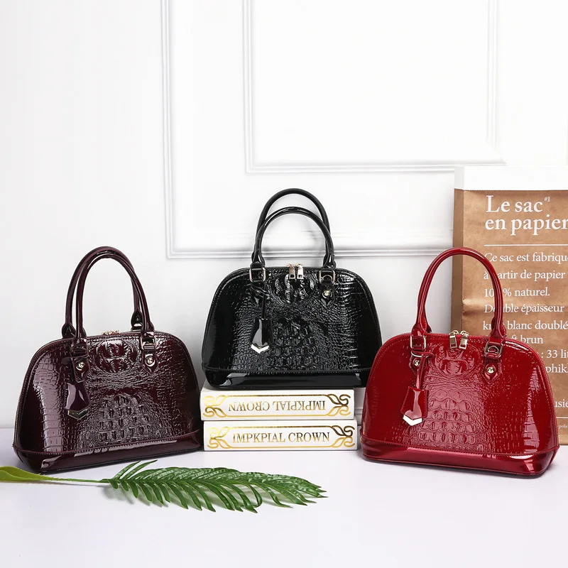 

Shell Bag Women's 2019 New Style Crocodile Pattern Elegant Women's Handbag European And American Minimalist Versatile Shoulder W