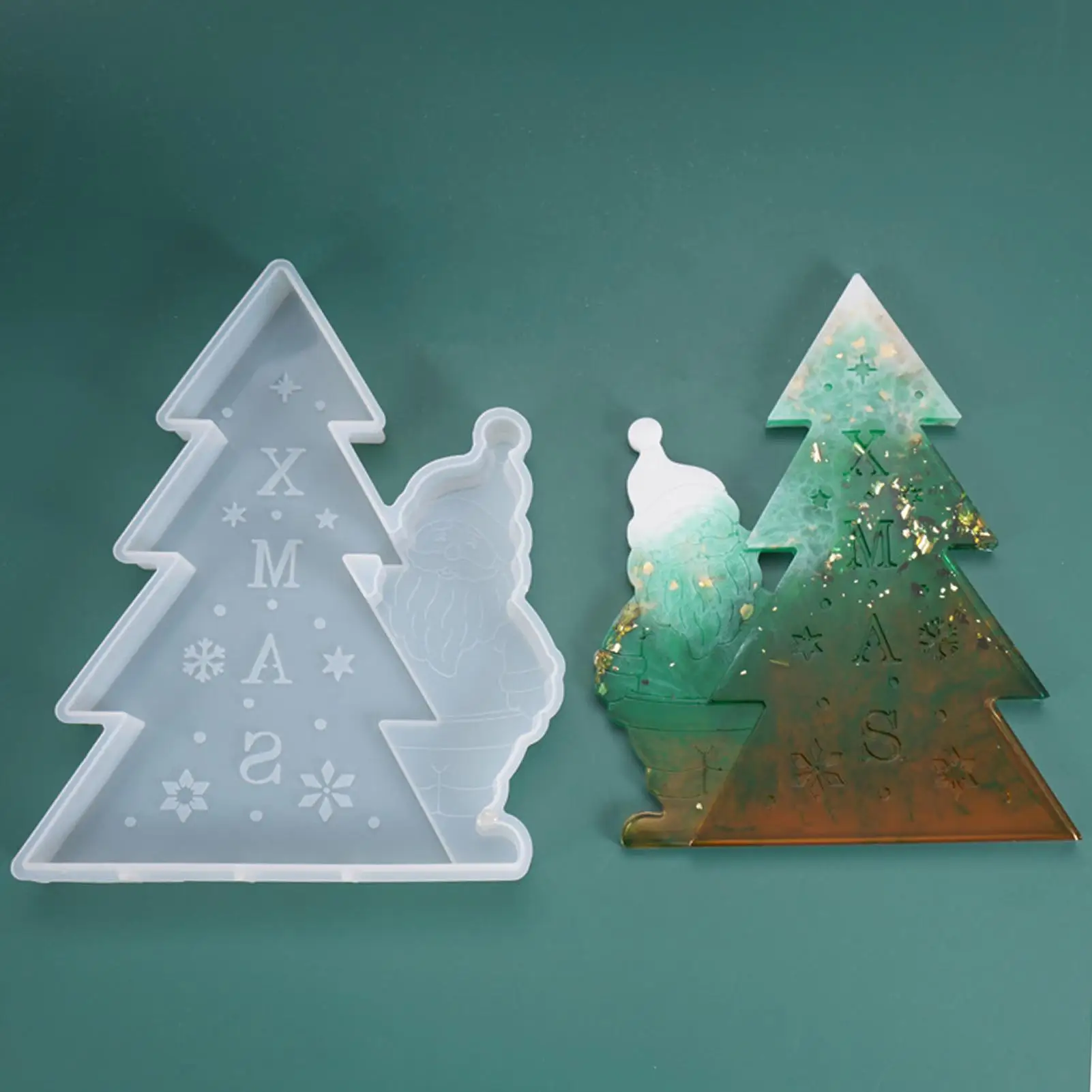 

Silicone Christmas Tree Santa Claus Hanging DIY Crystal Epoxy Mould Making Tool