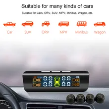 6 цветов автомобильные системы контроля давления в шинах TPMS Солнечная энергия USB Авто сигнализация давления в шинах мониторинг в реальном времени 4 внешних датчика