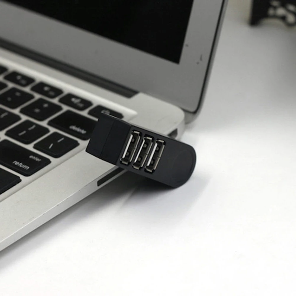 Мини 3 порта USB 2,0 вращающийся сплиттер адаптер usb-хаб для ПК ноутбук аксессуары для компьютера