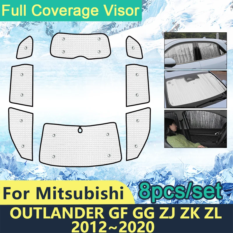 

Full Cover Sunshades For Mitsubishi Outlander GF GG ZJ ZK ZL 2012~2020 Car Sun Windshields Side Window Visor Accessories Protect