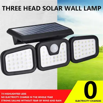 

1PC 10W LED Solar Light Outdoor Solar Lamp PIR Motion Sensor Waterproof Wall Light for Garden Decoration 74 Lamp Bead