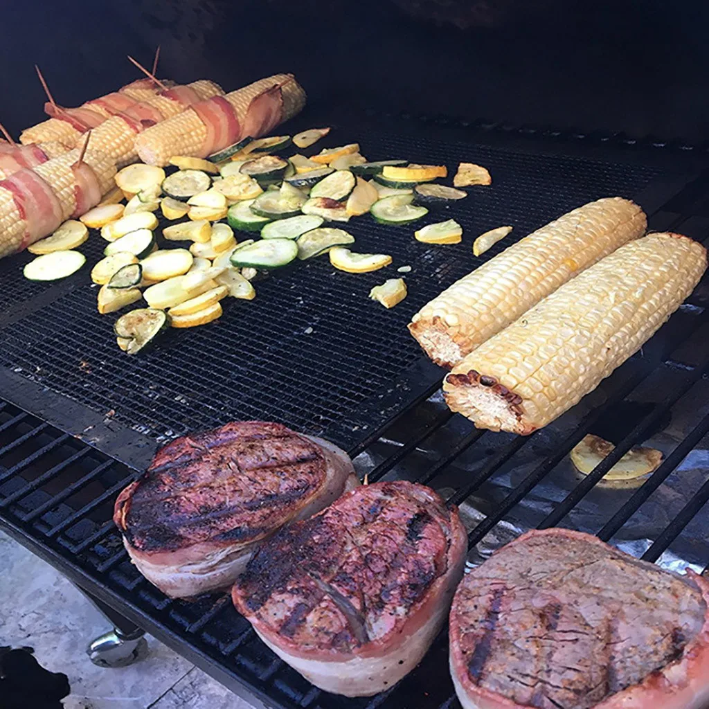 Grill Mat Non-stick Barbecue Grilling Mats BBQ Grill Grilling Mesh Wire Net Outdoor Cooking Liner Fish Grilling Sheet