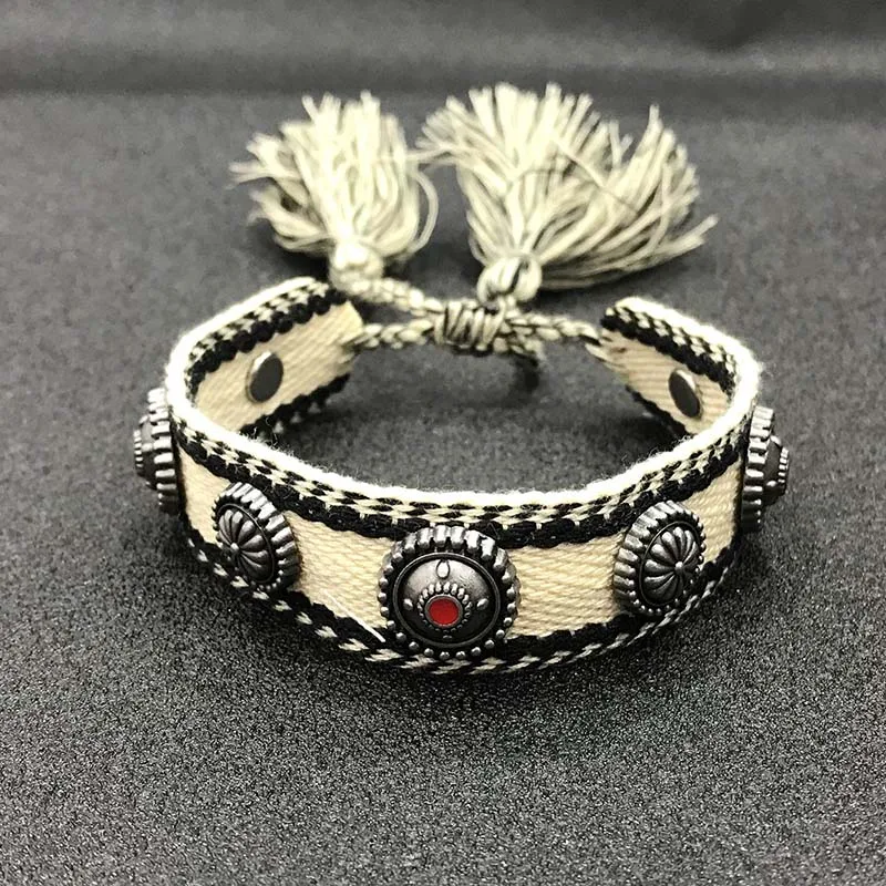 Lanruisha ювелирный бренд Красивый смешанный хлопчатобумажный плетеный браслет с заклепками для всех poper популярная часть ювелирных изделий лучший подарок - Окраска металла: 29