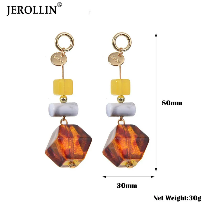 JEROLLIN, новинка, 5 цветов, серьги-капли из смолы для женщин, массивное ювелирное изделие, длинные серьги, серьги для женщин, moda oorbellen