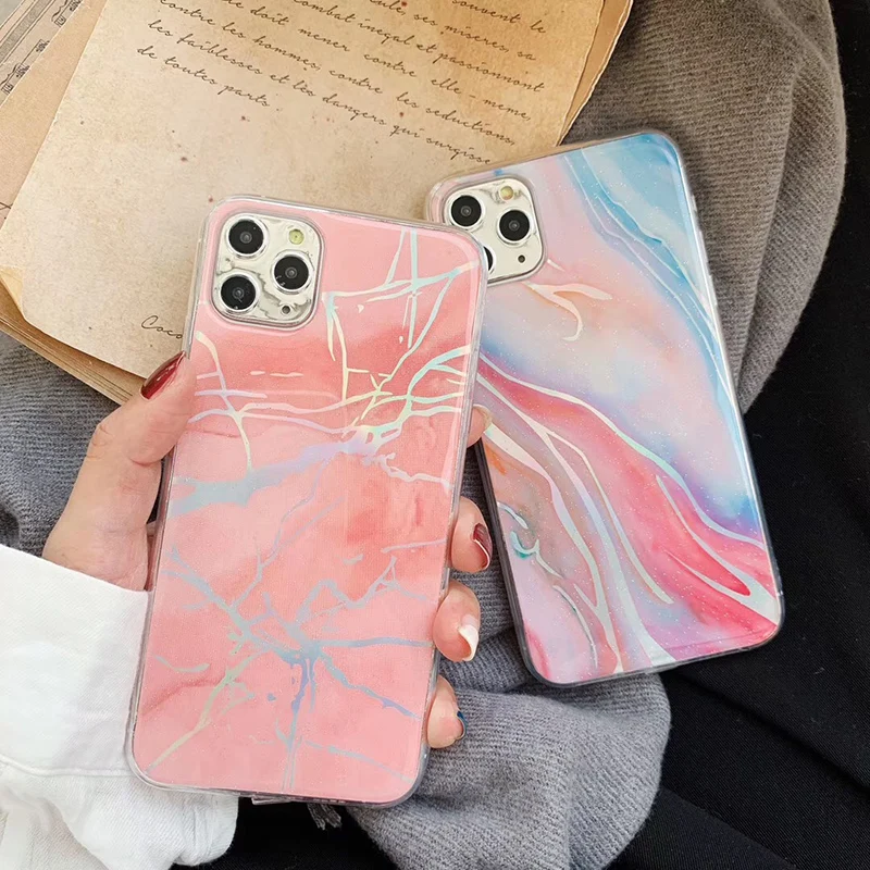 

Tfshining Phone Case For iPhone 11 6 6s 7 8 Plus Luxury Glossy Granite Stone Marble Cover For iPhone 11 Pro X XS Max XR Shell
