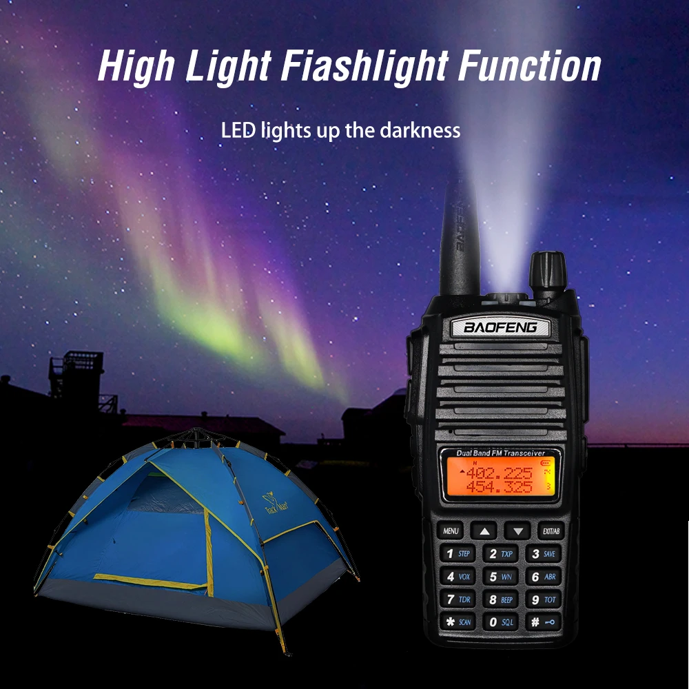 10km 8W Двухполосный рация UV 82 Baofeng FM трансивер портативное радио ветчина 128CH VHF/UHF