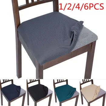 

1/2/4/6Pcs Chair Seat Protector Covers Kitchen Stretch Dining Chair Cover Removable Elastic Seat Case Living Room Slipcover