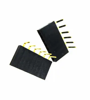 

50PCS 1x6 Pin 2.54mm Right Angle Single Row Female Pin Header Connector NEW