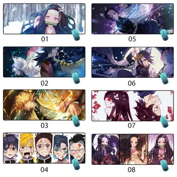 

80*30CM Anime Demon Slayer Kimetsu No Yaiba Gaming Large Mouse Pad Computer Mousepad Edge Mause Pad Keyboard Desk Mat