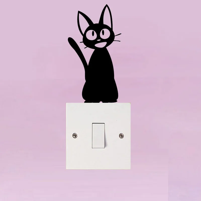 Мультяшные DIY Забавные Симпатичные кошки и собаки Декоративные наклейки для настенных выключателей наклейки для украшение детской комнаты спальня, зал украшения домашний декор - Цвет: 02