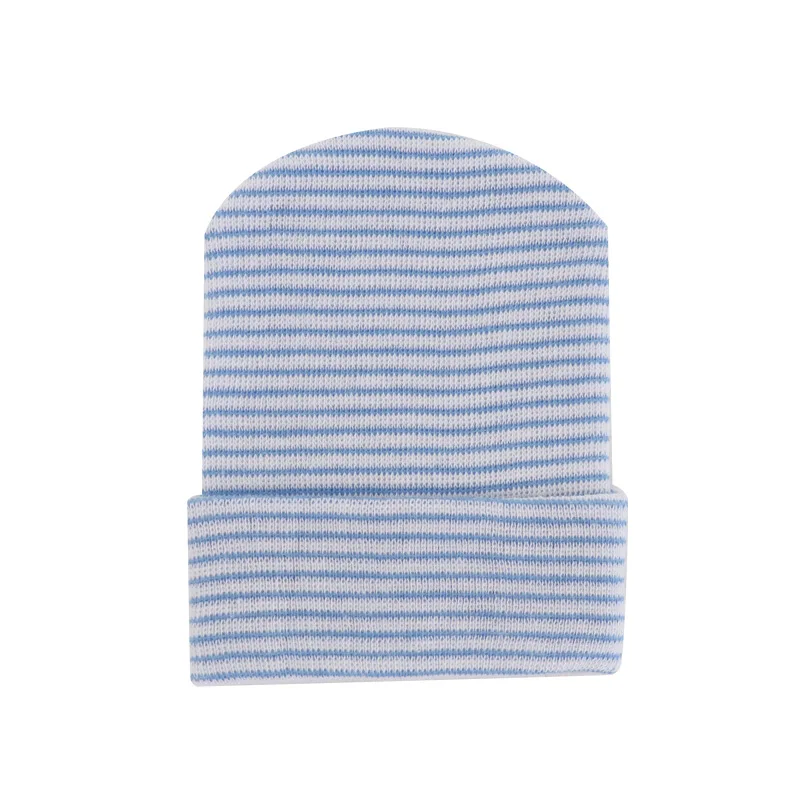 Baby Hat Winter Spring Striped Hospital Chiffon Knitted Newborn Beanie Solid Color Soft Nursy Cap Comfy Stuff Photo Props