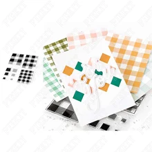 

Black And White Grid Stamps Scrapbook Diary Decoration Embossing Template DIY Greeting Card Handmade New Arrival 2021