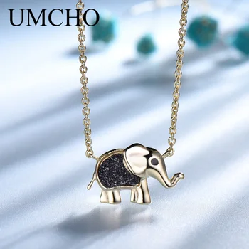 

UMCHO Genuine 925 Sterling Silver Necklace Lovely Elephant Necklace Chain For Women Girls Birthday Gift Fine Jewelry