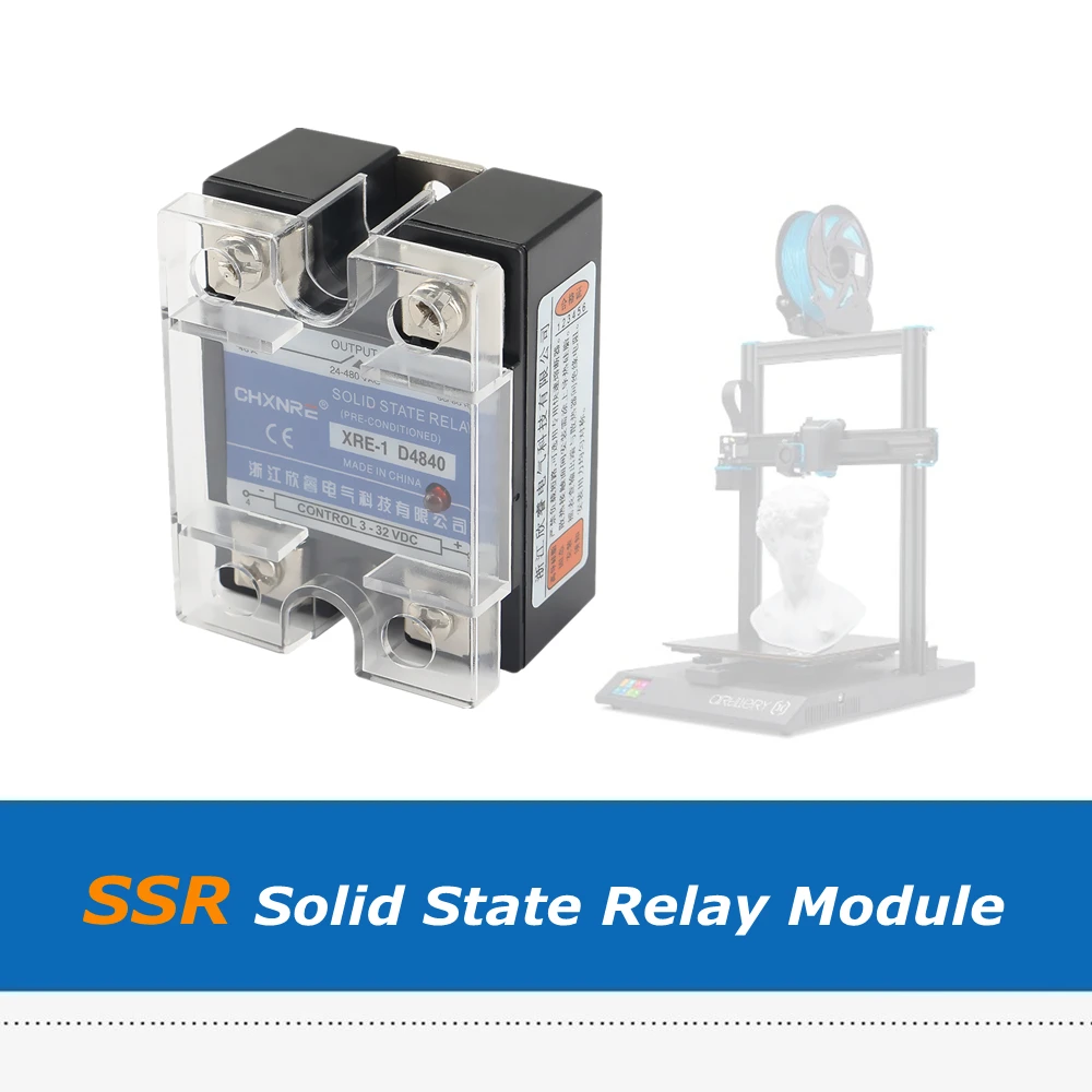 

1pc SSR Single Phase Solid State Relay Module For Artillery 3D Printers Parts