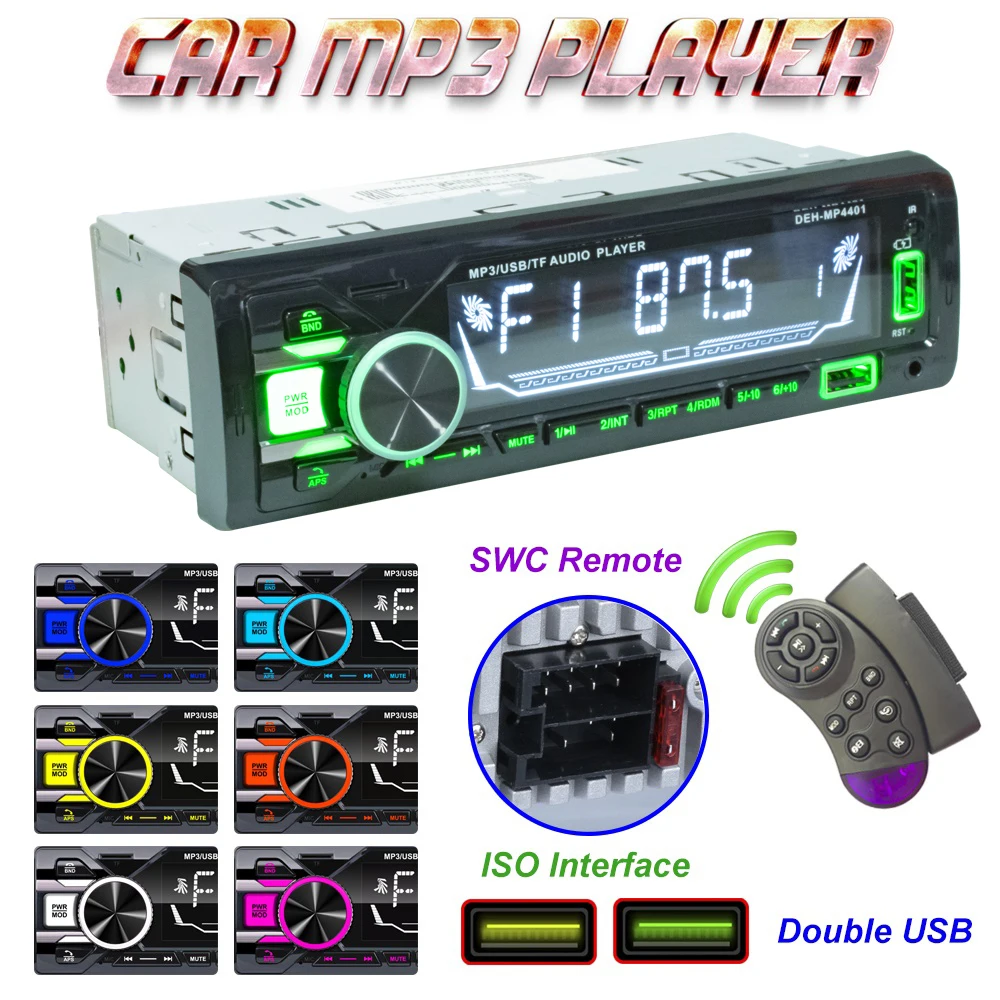 1 DIN Car Stereo Multimedia Video Player  Auto Radio FM MP3 Music USB Digital Bluetooth-Compatible Audio Multimedia MP3 Player