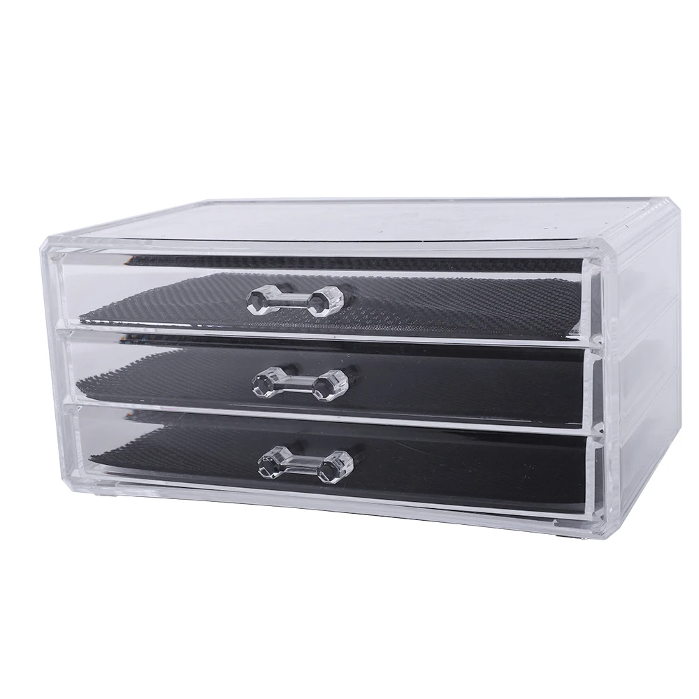 

SF-1005-1 Plastic Cosmetics Storage Rack 3 Large Drawers Transparent