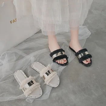 

Shoes Womens Slippers Outdoor Summer Clogs Woman Pantofle Luxury Slides Soft Beach Flat 2020 Designer Bling Fashion Basic