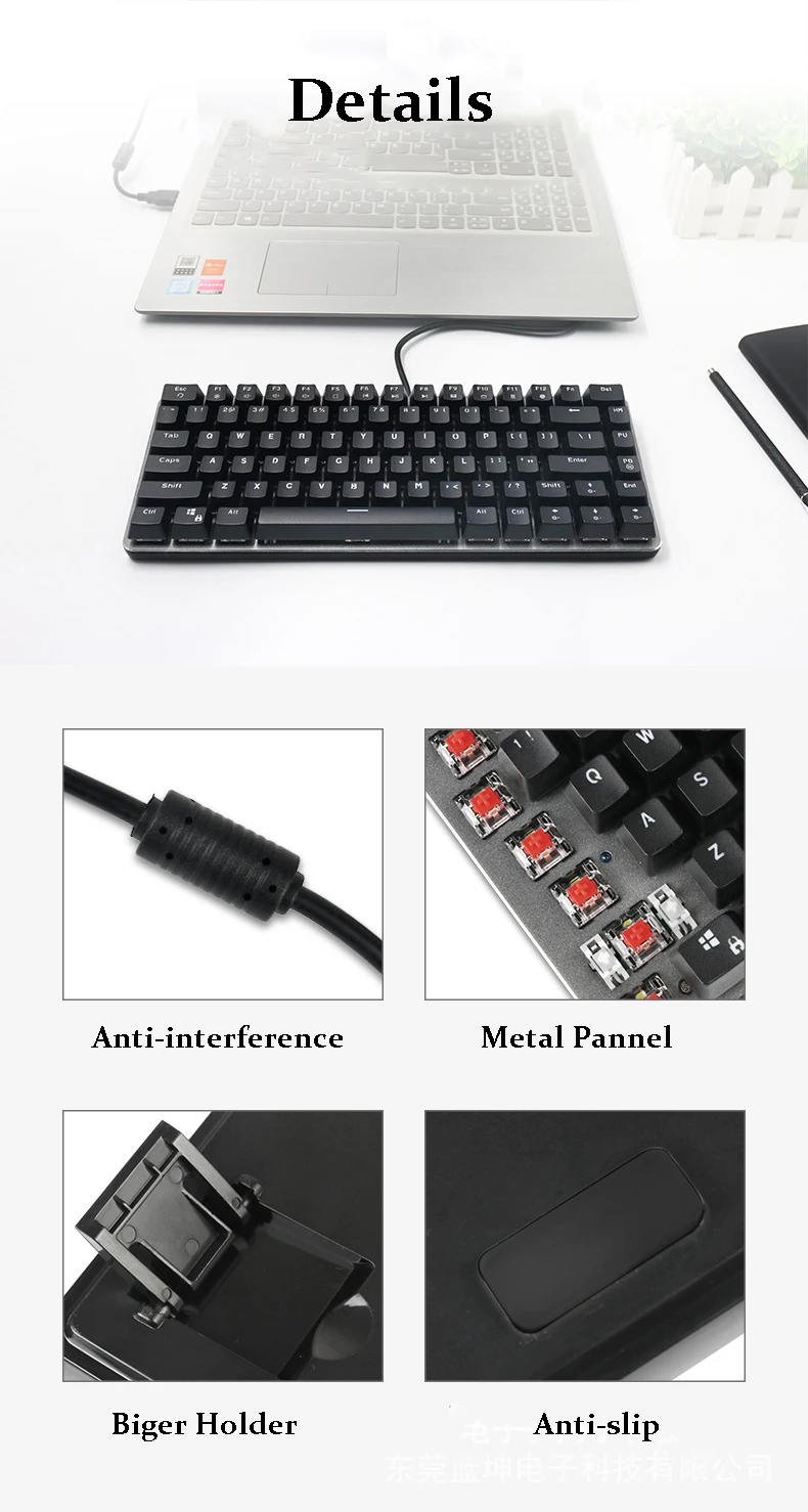 82 Keys Mechanical Gaming Keyboard USB Wired Computer Blue/Brown/Black/Red Switch  Gamer Keyboard RU/SP Sticker Free AliExpress Mobile