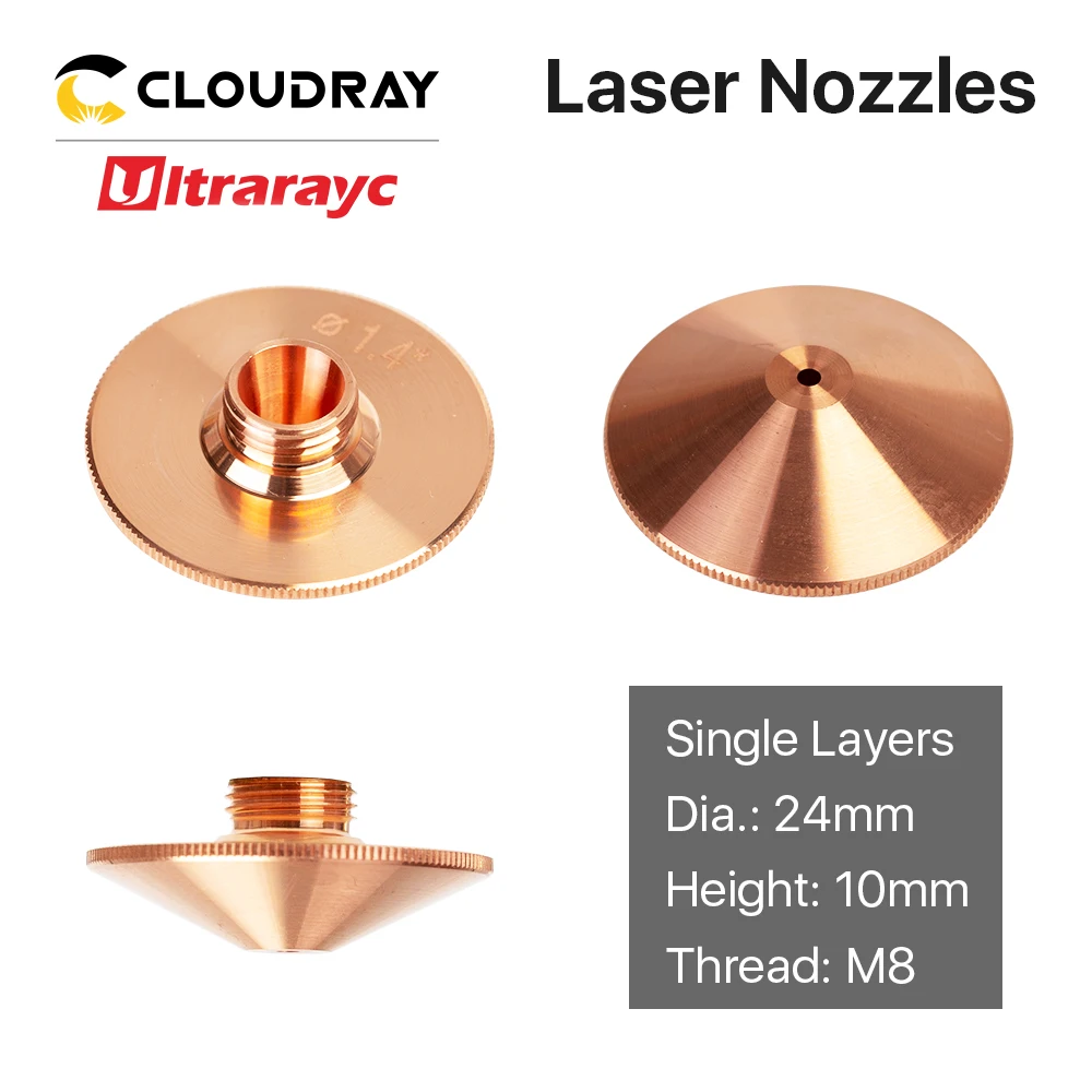 

Ultrarayc Fiber Laser Nozzle for Metal Cutting Head Single Layer D24 Caliber 0.8mm-3mm