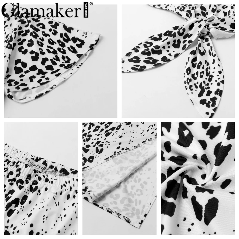 Женское облегающее платье Glamaker на шнуровке с животным принтом комплект из двух