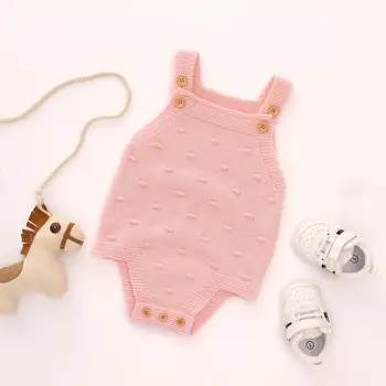

2019 Kids Bodysuit Autumn Solid Color Knit Sling Triangle Romper Bodysuit For Baby Baby Sleeveless Bodysuit