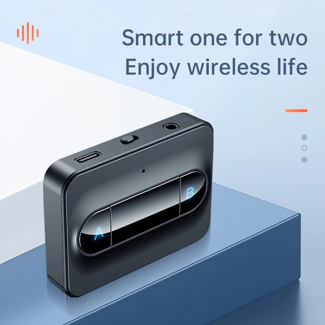 Bluetooth émetteur et récepteur, Woozik 2 en 1 de 3,5 mm (AUX et RCA)  adaptateur audio sans fil, Paire 2 à la fois, APTX Low Latency, pour la TV,  Maison Chaîne Hifi