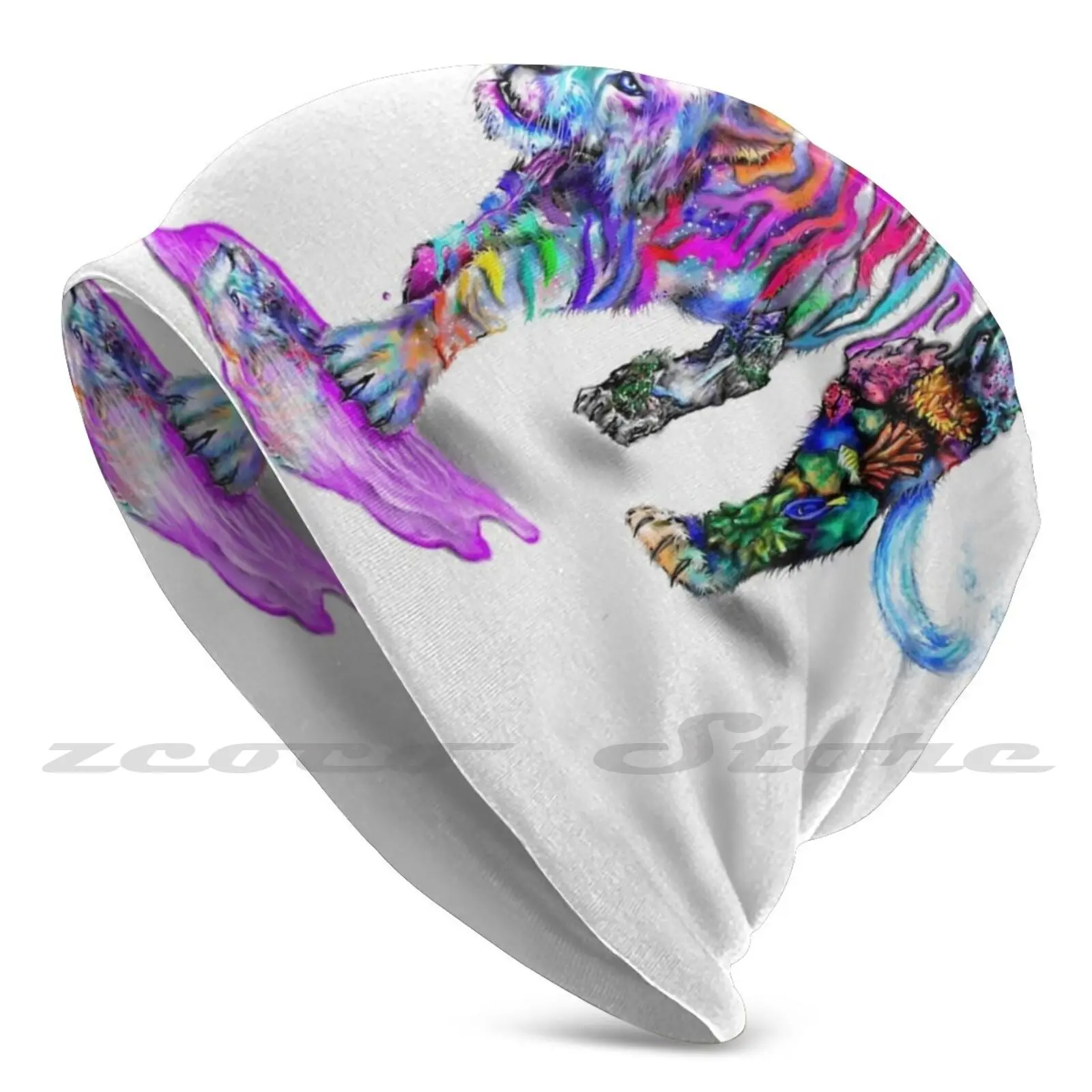 Tiger Of Life Adult Kids Knit Hat Hedging Cap Sport All'Aria Aperta Traspirante Tiger Ocean Coral Reef Space Galaxy Colorful Three
