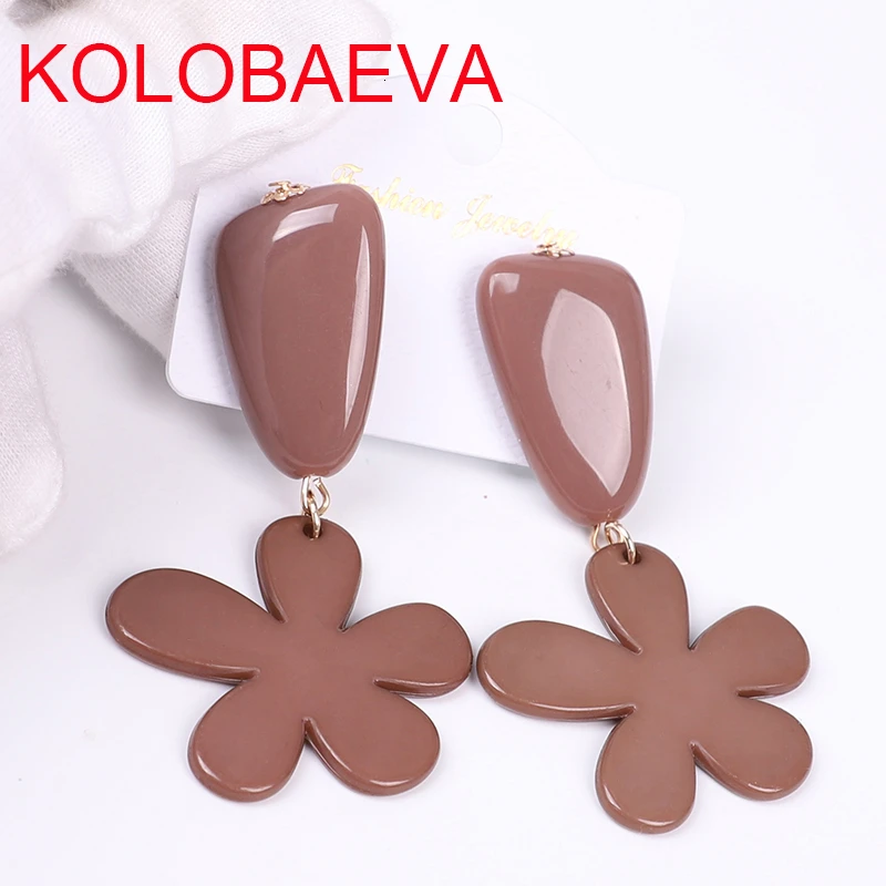 Ювелирные изделия женские акриловые розовые серьги в форме цветка