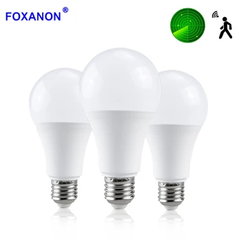 

FOXANON LED E27 Lamp Bulb Radar Sensor light AC 85-265V PIR Motion Sensor Smart LED Night Light Kitchen Staircase Balcony Home