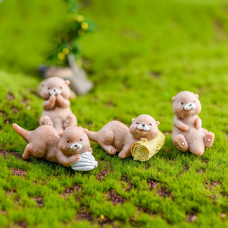 

4 Kinds Resin Otter DIY Micro Landscape Decoration Accessories Slime Supplies Polymer Clay Charm Children Toy Diy Crafts for Kid