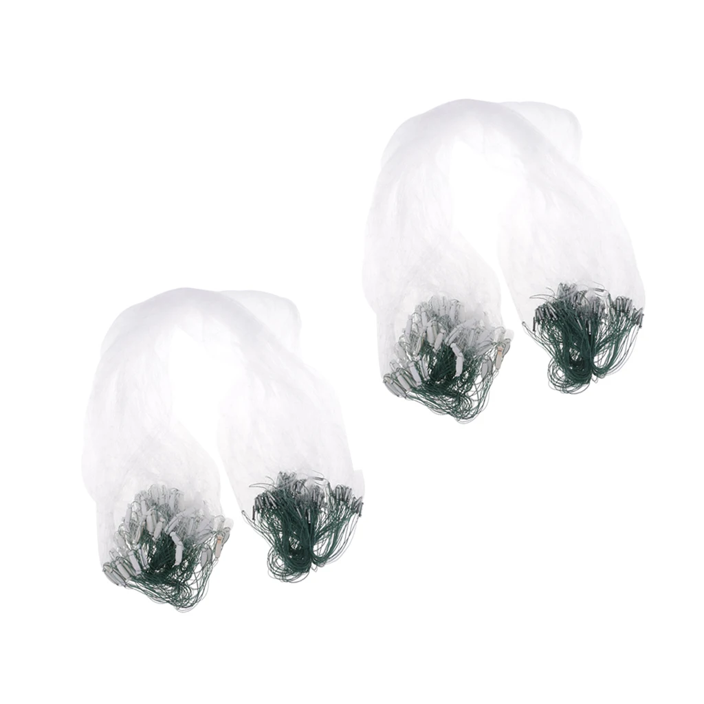 

2Pcs 1mx20m Polyethylene Sticky Single Layers Clear Green Bait Trap Monofilament Fishing Gill Net with Floating Screen Mesh Trap