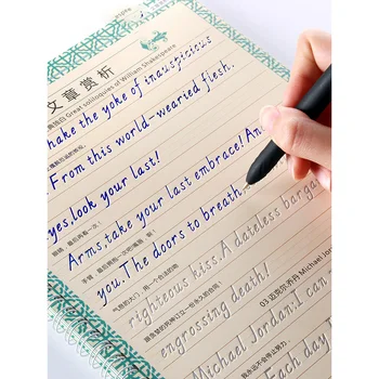 

3pcs Italian Style English Groove Calligraphy Copybook Adults Art Writing Books Reusable Erasable Pen Learn Words