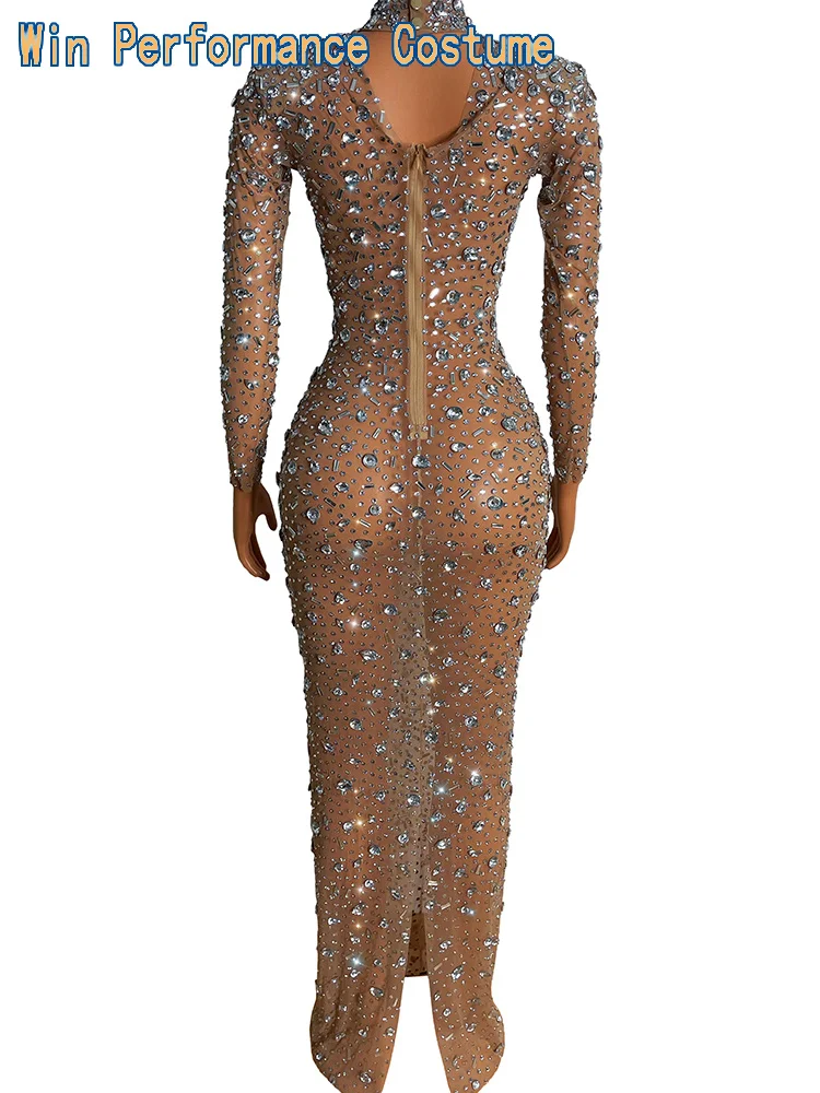 Dubai Long Sleeve V Neck High End Anniversary Evening Dress Women Wedding Party Gowns Full Beads Formal Prom
