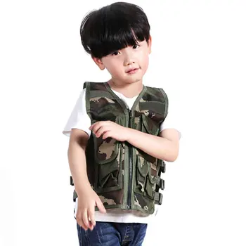 

Sports Camping Zipper Shooting Hunting Outdoor CS Game Nylon Cloth Protective Field Training Children Tactical Vest