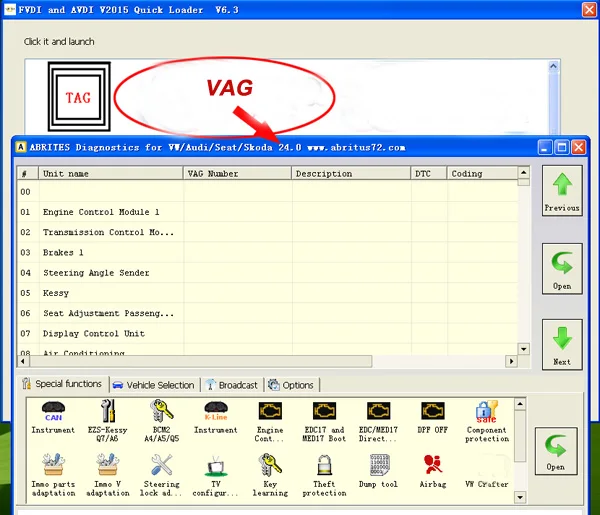 FVDI2 ABRITES Commander для V-A-G V-W A-u-di S-ea-t S-kod-a(v24,0) с программным обеспечением USB Dongle с бесплатным DAF или велосипедным программным обеспечением