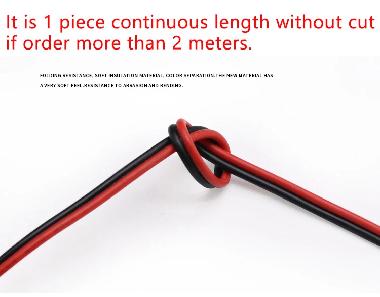 5m/10m/20m UL2468 2 Pins Electrical Wire Tinned Copper Insulated PVC Extension LED Strip Cable 16/18/20/22/24/26/28/30 Gauge AWG